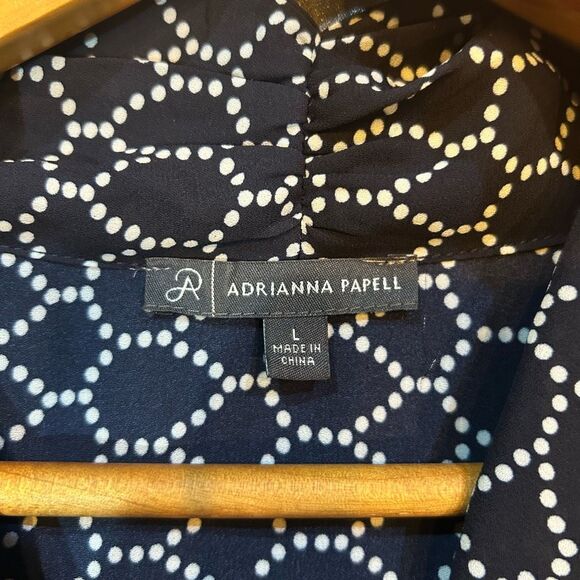 Adrianna Papell Women’s Large Black Blue Short Sleeve Shirt - Picture 5 of 5